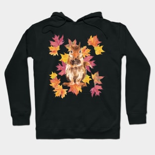 Squirrel with autumn leaves Hoodie